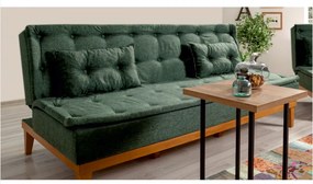 Set Canapea si Fotoliu, Lemn Solid, Fuoco, 2 Piese, Verde