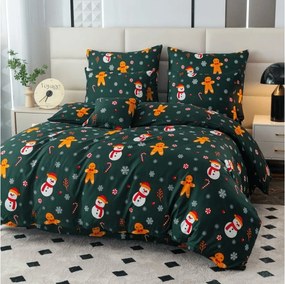 Lenjerie de pat din policoton OM DE ZAPADA SI TURTA DULCE POLY verde Dimensiune lenjerie de pat: 70 x 90 cm | 140 x 200 cm