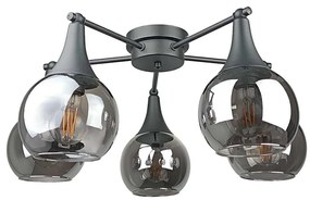 Lustră aplicată STAR 5xE27/60W/230V negru/negru fumuriu