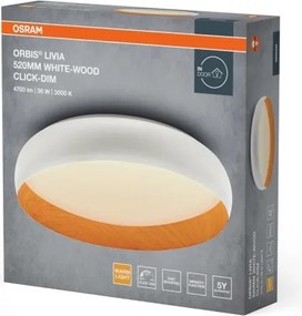 Osram - plafonieră LED Orbis Livia, dimabilă, 36W/230V, Ø 52 cm, alb/maro