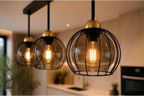Lustră aplicată SOLO BLACK 3xE27/60W/230V neagră/aurie