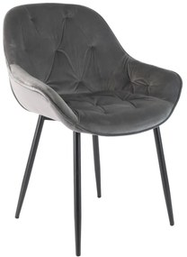 Scaun de bucaterie Cornelia, gri închis