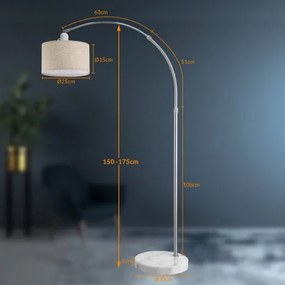 Deuba Lampă cu arc de design - reglabilă 150-175cm