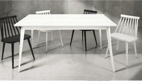 MASA SIMPLY- LEMN MASIV - ALB PERIAT - 160 CM / 85 CM / H 77 CM