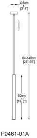 Pendul LED design minimalist LOYA, cupru antic