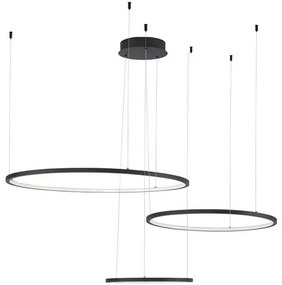 Lustra LED suspendata design circular PURPLE 3 ring neagra
