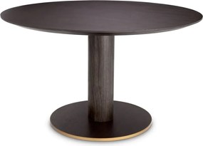Masa rounda design LUX Astro 132cm, Mocha oak