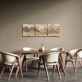 Tablou - Linii Montane 3D (cu ceas) (90x30 cm)