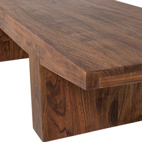 Măsuță de cafea în culoare naturală închisă din lemn de acacia 48x152 cm Eron – WOOOD