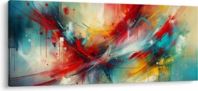Tablou – Abstracție cu roșu (120x50 cm)