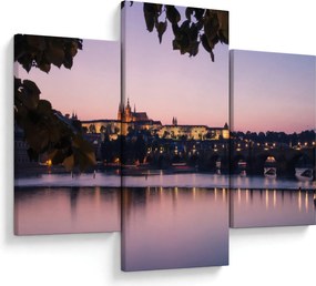 Tablou cu palatul din Praga și Vltava (90x60 cm)