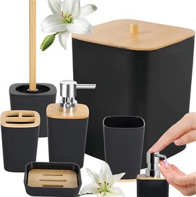 Set de baie din plastic BATHINO 6 piese - mai multe culori Culoare: Negru