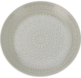 Farfurie mică din gresie Ethnic, diametru 27 cm,bej