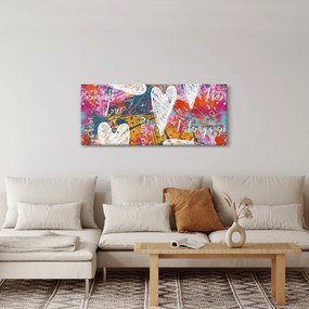 Tablou - Inima pe un fundal abstract (120x50 cm)