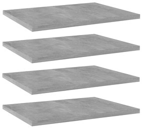 vidaXL Plăci bibliotecă, gri beton, 4 buc, 40 x 30 x 1,5 cm, PAL