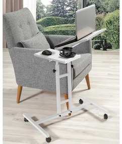 Măsuță ajustabilă GLEN 87x67 cm albă