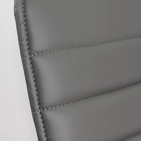 Scaun pentru așteptare gri OFF 835 din piele ecologică și cadru metalic cromat cu brațe