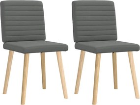 vidaXL Scaune de sufragerie, 2 buc., gri închis, material textil