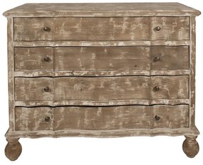 Comoda bej, din lemn masiv, aspect vintage, 4 sertare, Montauban