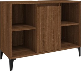 vidaXL Dulap de chiuvetă, stejar maro, 80x33x60 cm, lemn prelucrat