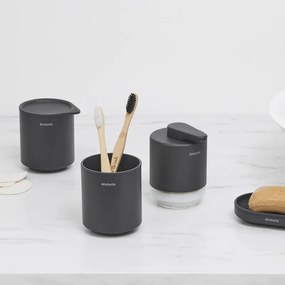 Brabantia MindSet suport periuță de dinți 1005684, Curățare ușoară, Deschidere largă, Acoperire minerală, Gri închis