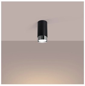 Plafonieră neagră/argintie Crown – Sollux