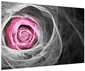 Tablou - Trandafir abstract, fucsia (90x60 cm)