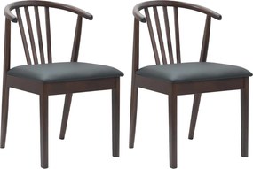 vidaXL Scaun de sufragerie 2 pcs Maro deschis și negru