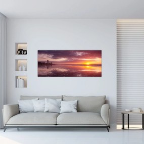 Tablou -  Plajă la apus de soare (120x50 cm)