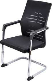 Scaun vizitator din mesh cu cadru cromat OFF 807 negru