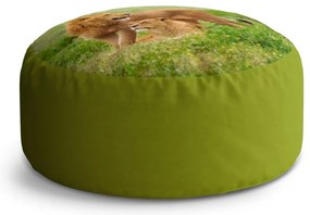 Taburet Circle leu și leoaică, verde