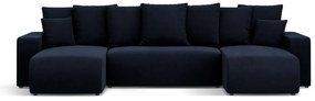 Coltar extensibil Jini in forma de U cu 5 locuri, colt reversibil si tapiterie din catifea