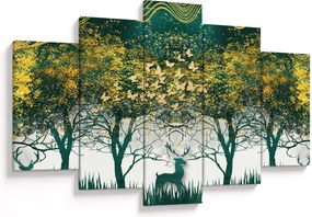 Tablou - Căprioare în pădurea verde (150x105 cm)