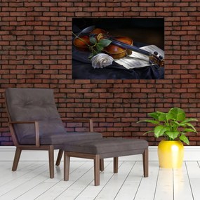 Tablou - Trandafiri și vioară (90x60 cm)