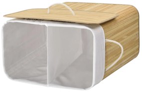 Juskys Cos de rufe din bambus Curly 100 litri, natural