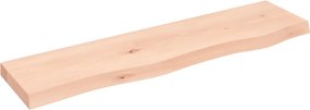 vidaXL Poliță de perete, 80x20x4 cm, lemn masiv de stejar netratat