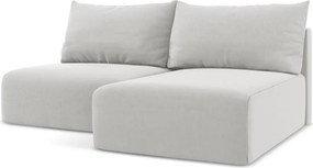 Colțar gri deschis extensibil/cu spațiu de depozitare cu tapițerie din catifea (cu colț pe partea dreaptă/cu șezlong) Kalena – Makamii