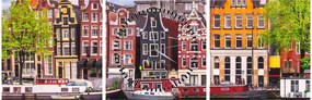 Tablou - Amsterdam, case de dans (cu ceas) (90x30 cm)