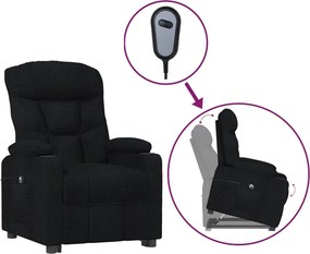 vidaXL Fotoliu cu ridicare, negru, material textil