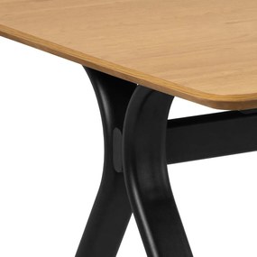 Masă de dining cu blat cu aspect de lemn de stejar 100x200 cm Bristol – Actona