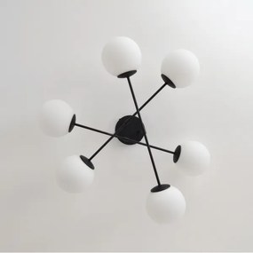 Lustră aplicată MOON 6xE27/15W/230V negru