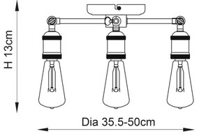 Endon 76124 - Spot halogen 3xE27/10W/230V crom mat/cupru
