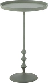 Măsuță laterală din metal, verde, cu blat rotund și formă sculpturală, 37x57 cm, „Anjou"
