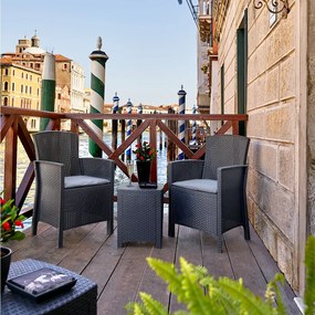 Fotoliu Lima din ratan artificial, grafit