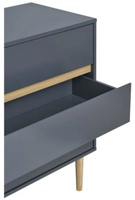 Sideboard Bisley cu 3 sertare, lemn vopsit, gri închis 80x40x80 cm