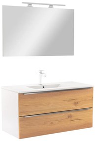 Mobilier complet de baie Vario Trim 100, stejar alb
