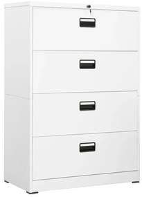 vidaXL Fișet, alb, 90x46x134 cm, oțel