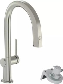 Baterie bucatarie cu dus extractibil si filtru de apa crom periat Hansgrohe Aquittura Select M91 210 sBox cu 1 jet