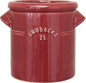 Ghiveci din ceramică glazurată manual 2L burgundy, „Brobacka"