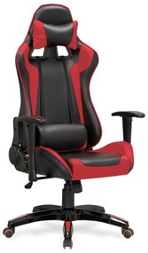 Scaun gaming DEFENDER, rosu/negru, piele ecologica, 68x69x126/134 cm